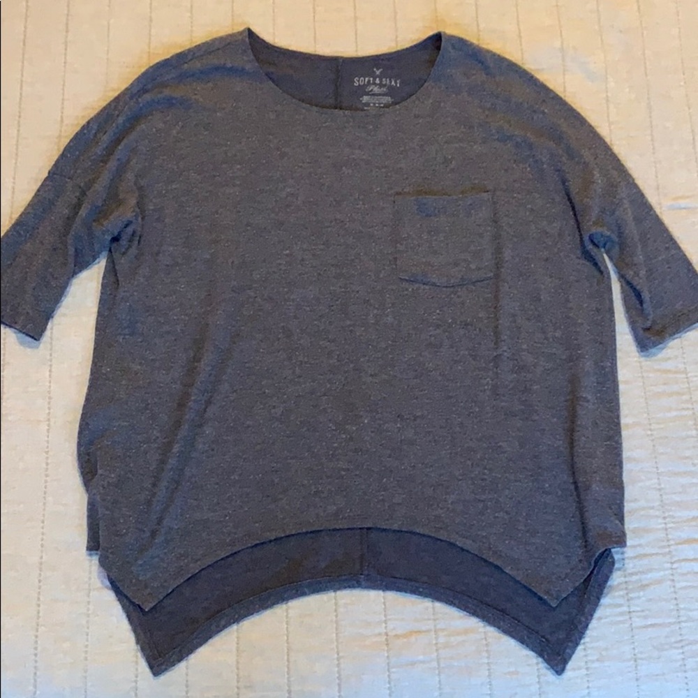 Soft and sexy oversized mid sleeve shirt